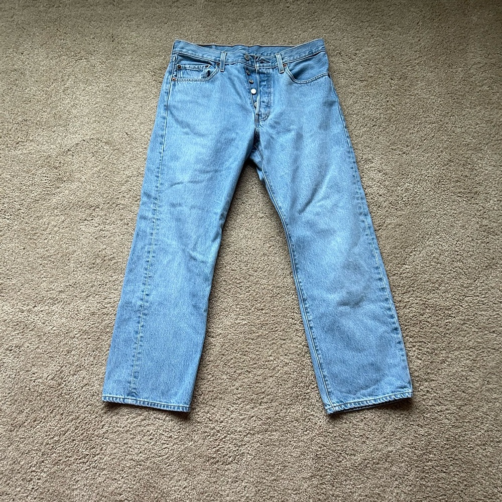 Levi's Light Blue Straight-Leg 501 Jeans